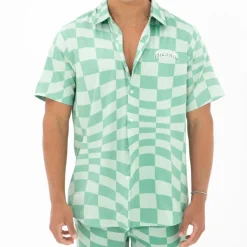 Unisex Ripndip Checked Short Sleeve Button Up