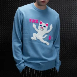Unisex Ripndip F U Knit Sweater