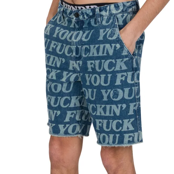 Unisex Ripndip Fuckin Fuck Denim Shorts