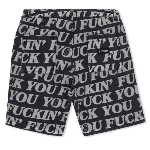 Unisex Ripndip Fuckin Fuck Denim Shorts