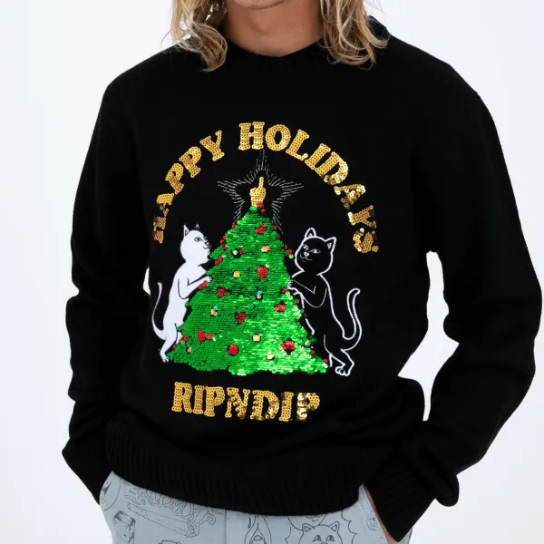 Unisex Ripndip Litmas Tree Knitted Sweater