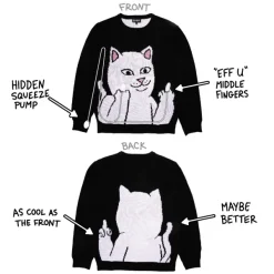 Unisex Ripndip Lord Nermal Flippy Knitty Sweater