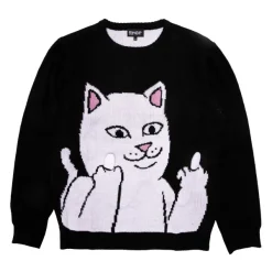 Unisex Ripndip Lord Nermal Flippy Knitty Sweater