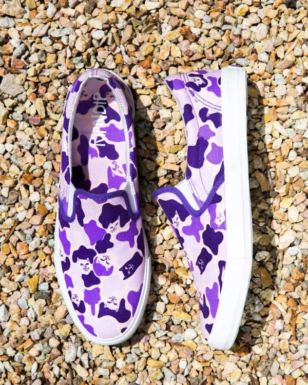 Unisex Ripndip Purple Camo Slip Ons