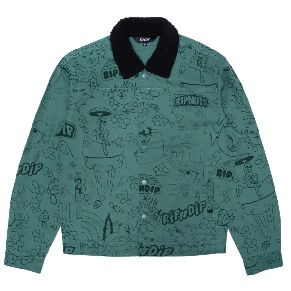 Unisex Ripndip Scribble Button Up Jacket