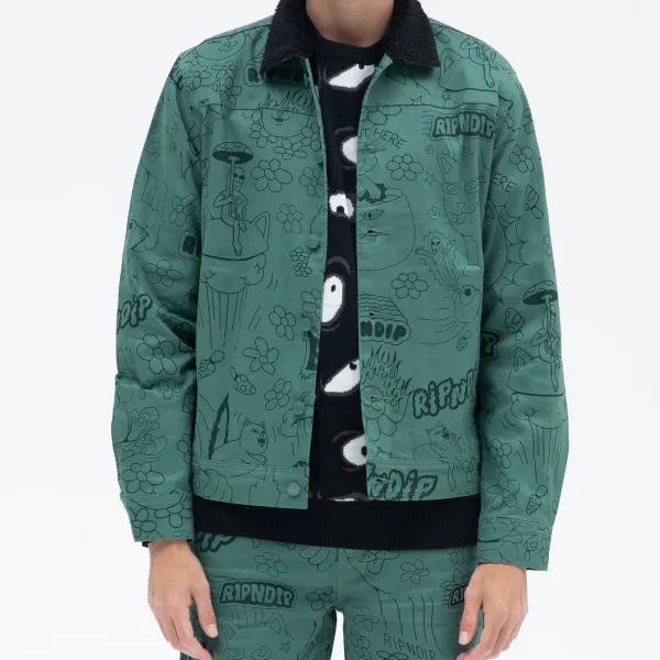 Unisex Ripndip Scribble Button Up Jacket