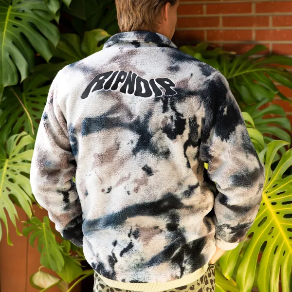 Unisex Ripndip Warped Tie Dye Sherpa Jacket