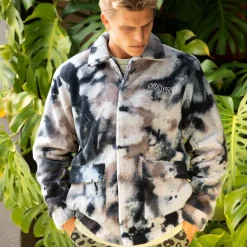 Unisex Ripndip Warped Tie Dye Sherpa Jacket