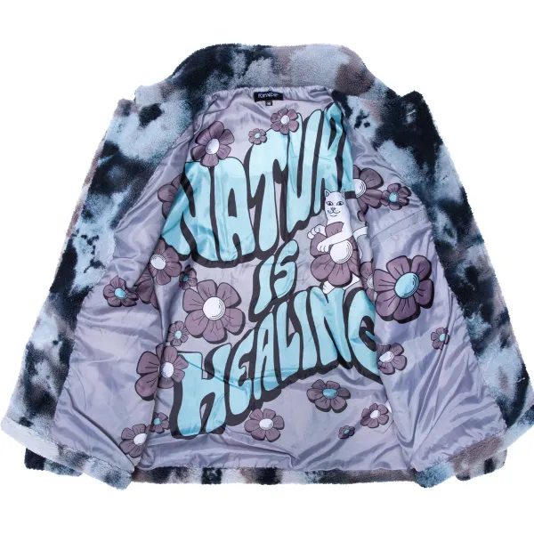 Unisex Ripndip Warped Tie Dye Sherpa Jacket